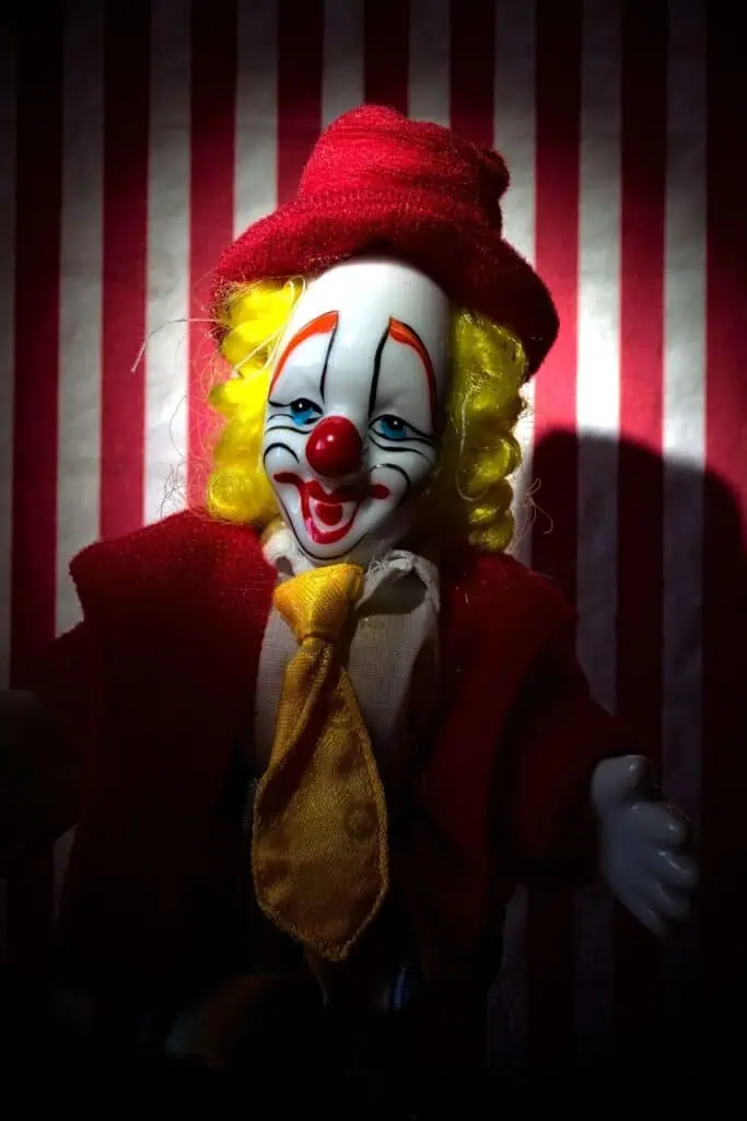 haunted clown doll hanging in clown motel in tonopah