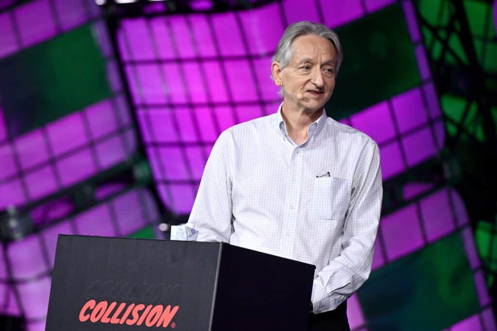 Godfather of AI Geoffrey Hinton speaking about AI counterfeit content and other AI issues.