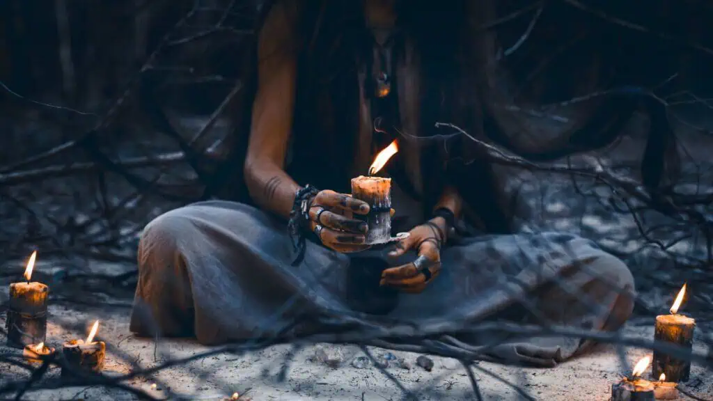 Famous Witches witch in ritual circle