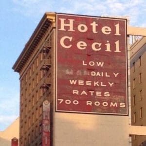 deaths at the cecil hotel sign