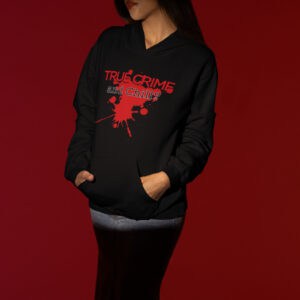 black funny crime junkie pullover hoodie