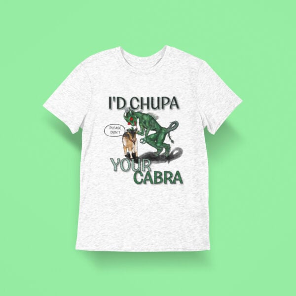 A close up shot of chupacabra tee