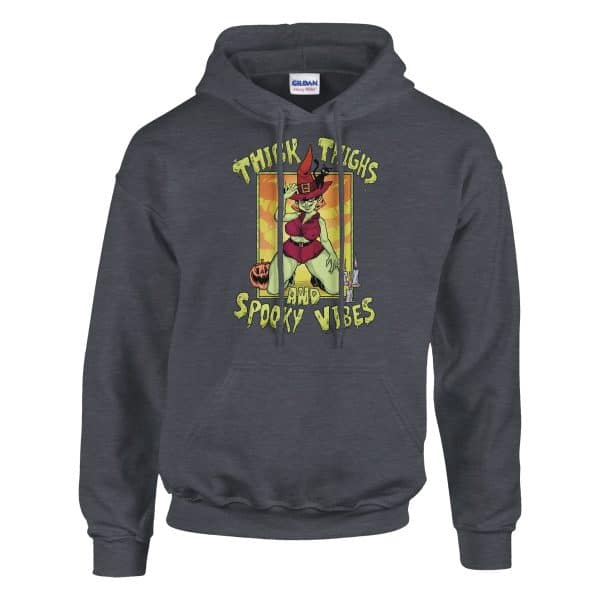 gray witchy pinup hoodie for goths