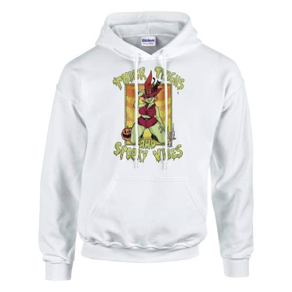 white thick thighs and spooky vibes hoodie for goth girls