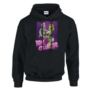 Black bone collector zombie pinup hoodie