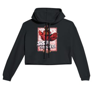 sassy sasquatch cropped hoodie in black