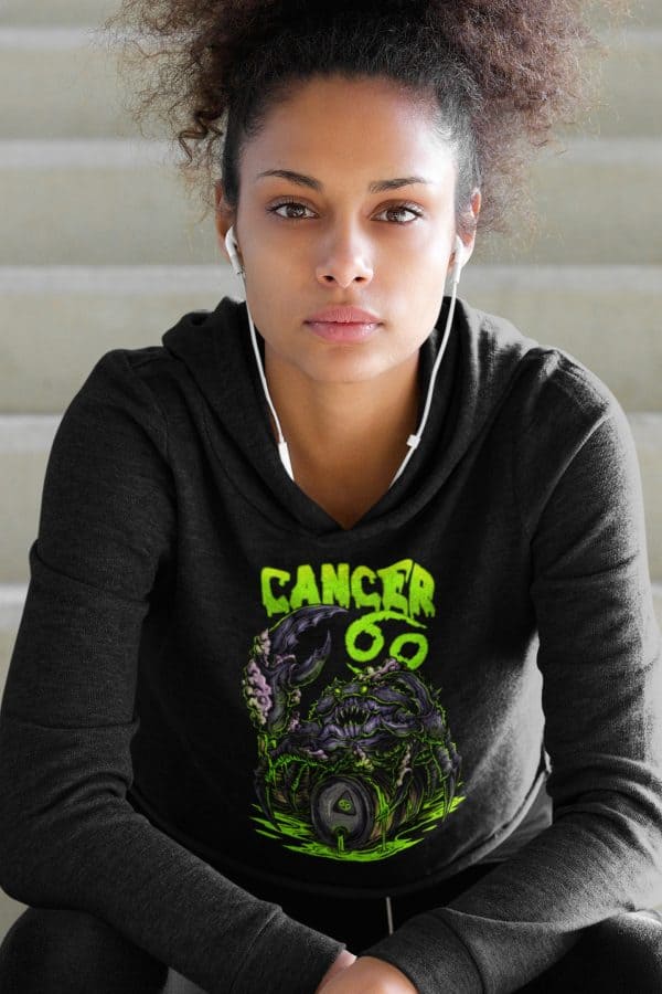 Cancer Zodiac Cropped Hoodie - Image 3