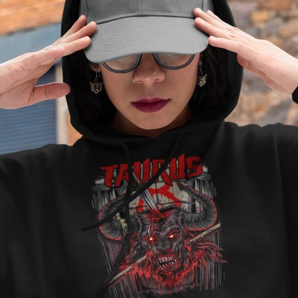 Taurus Zodiac Cropped Hoodie - Image 3