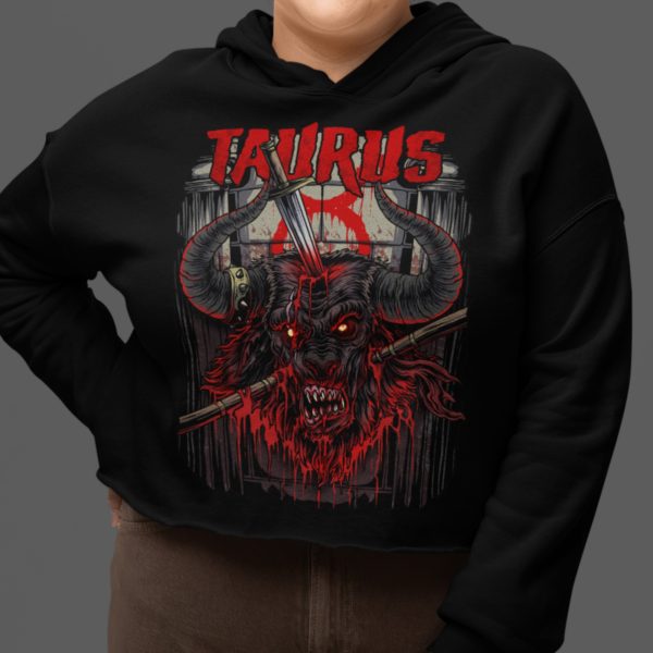 Taurus Zodiac Cropped Hoodie - Image 5