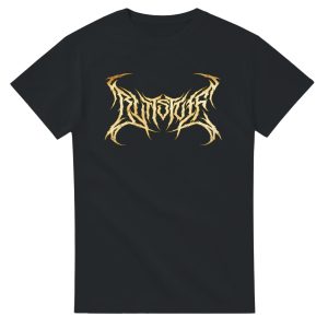 funny black t-shirt with death metal logo that says "Butt Stuff"
