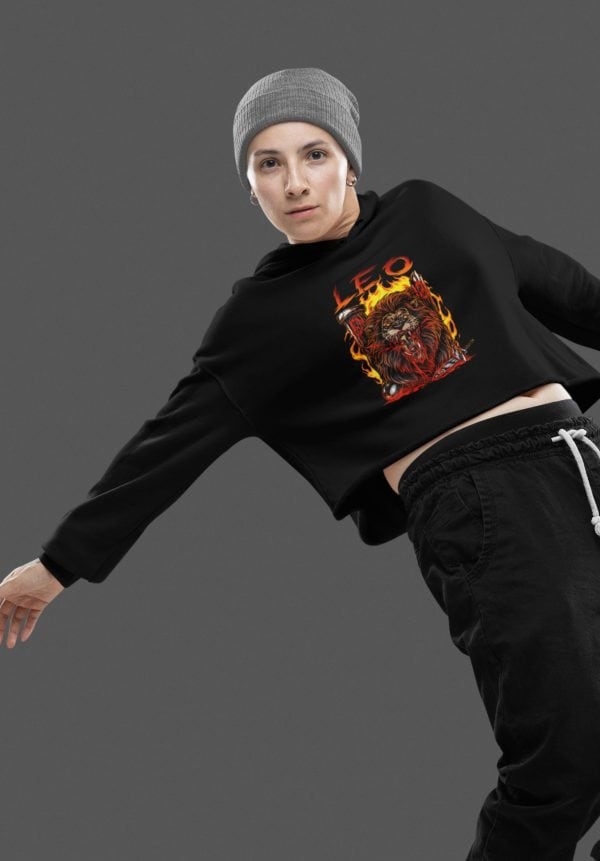Leo Zodiac Cropped Hoodie - Image 4