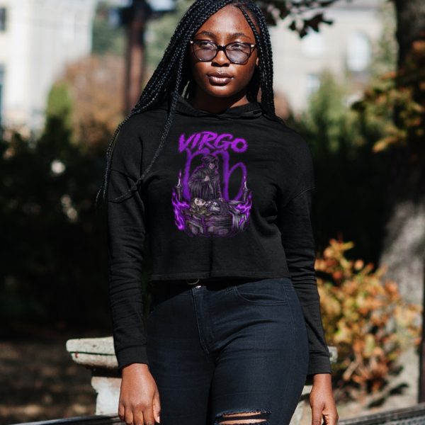 Virgo Zodiac Cropped Hoodie - Image 3