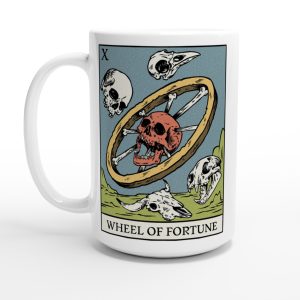 15oz white ceramic wheel of fortune tarot coffee cup