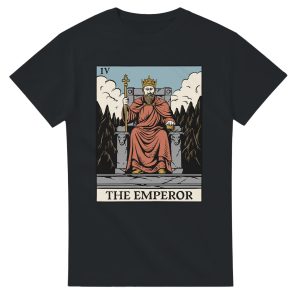 the emperor major arcana design t-shirt - black - flat lay