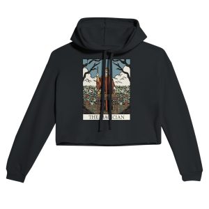 the magician tarot cropped hoodie - black