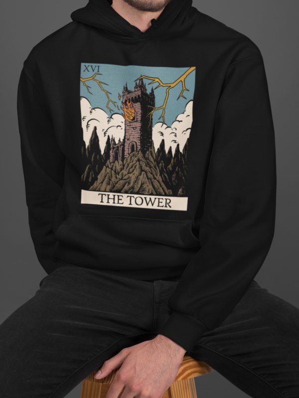 xvi. The Tower Tarot Hoodie - Image 5