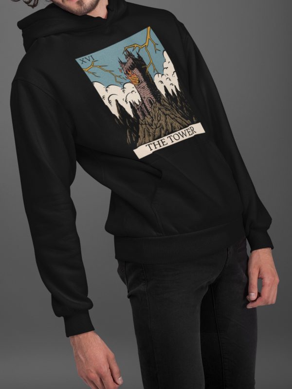 xvi. The Tower Tarot Hoodie - Image 4