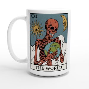 15oz white ceramic the world tarot card design coffee cup