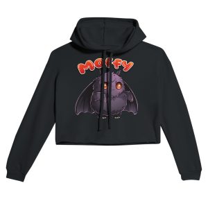 Cute mothman design on goth cropped hoodie