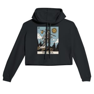 the fool cropped hoodie - black