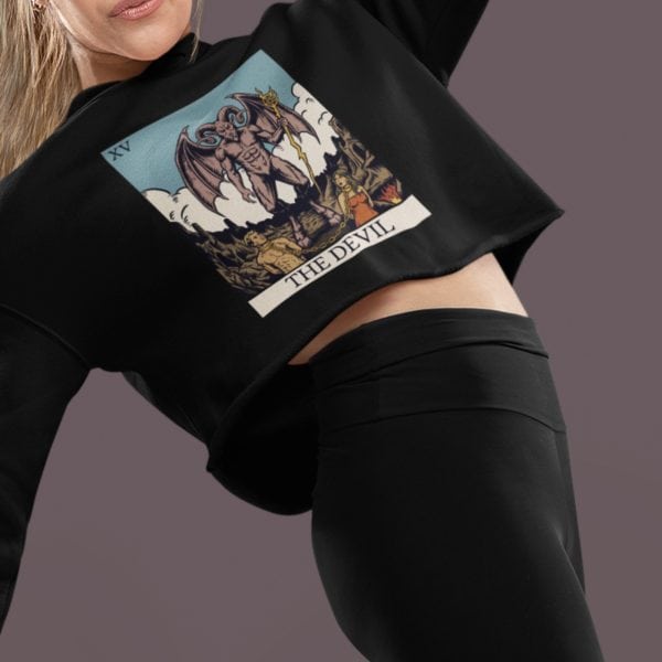 xv. The Devil Tarot Cropped Hoodie - Image 4