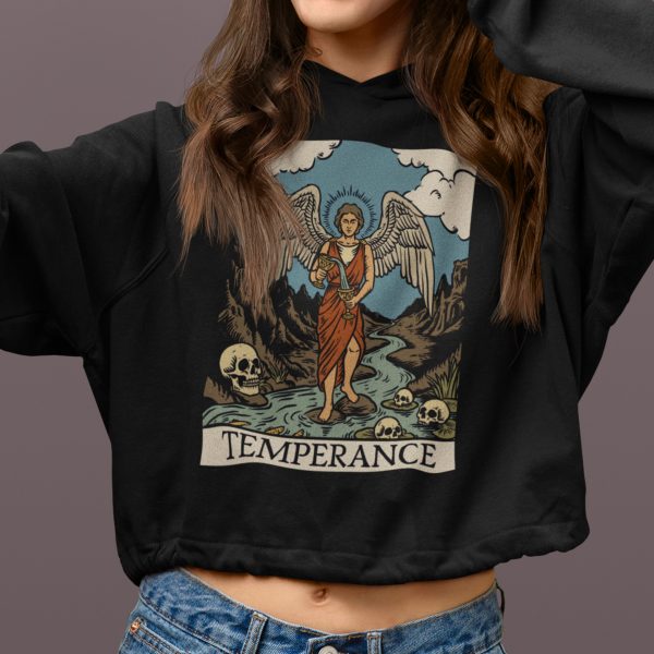 xiv. Temperance Tarot Cropped Hoodie - Image 4