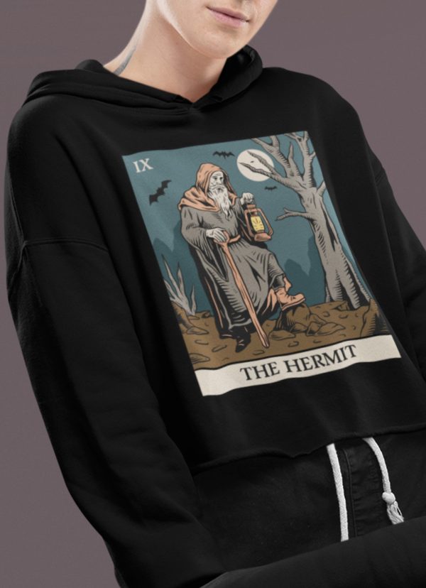 ix. The Hermit Tarot Cropped Hoodie - Image 4