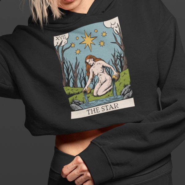 xvii. The Star Tarot Cropped Hoodie - Image 4