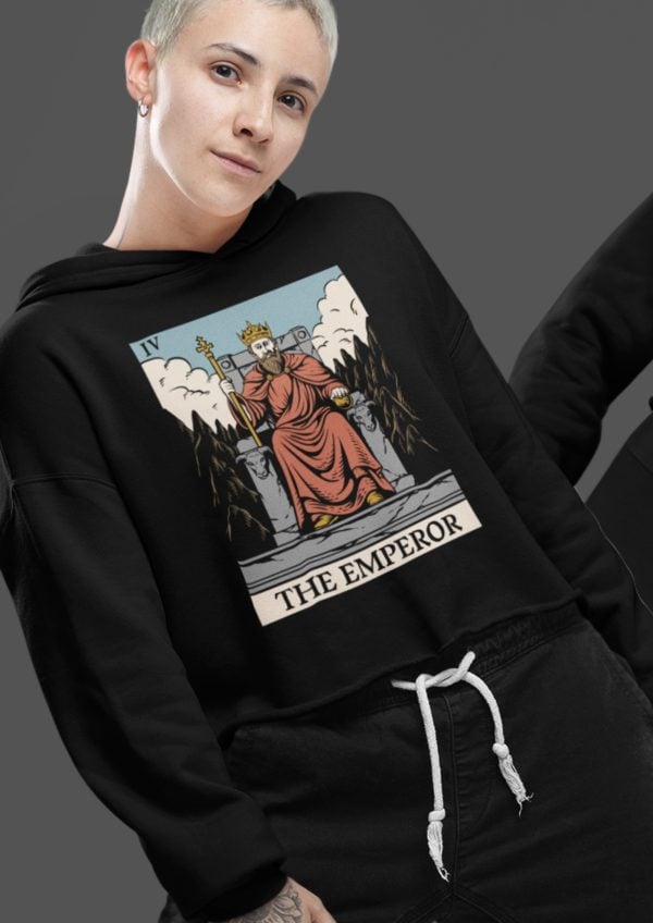 iv. The Emperor Tarot Cropped Hoodie - Image 3