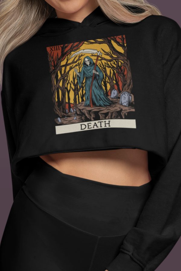 xiii. Death Tarot Cropped Hoodie - Image 4