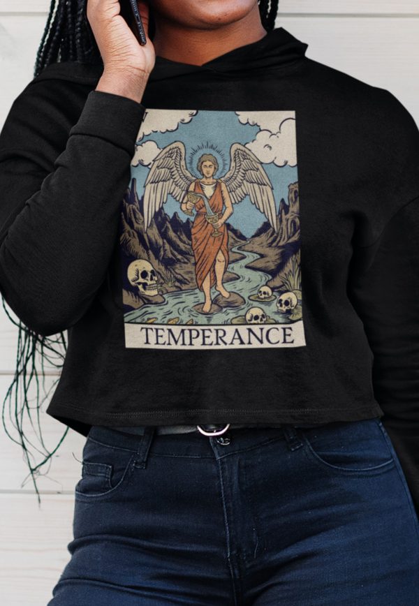 xiv. Temperance Tarot Cropped Hoodie - Image 3