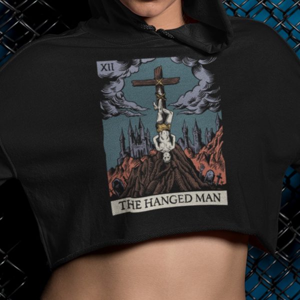 xii. The Hanged Man Tarot Cropped Hoodie - Image 3