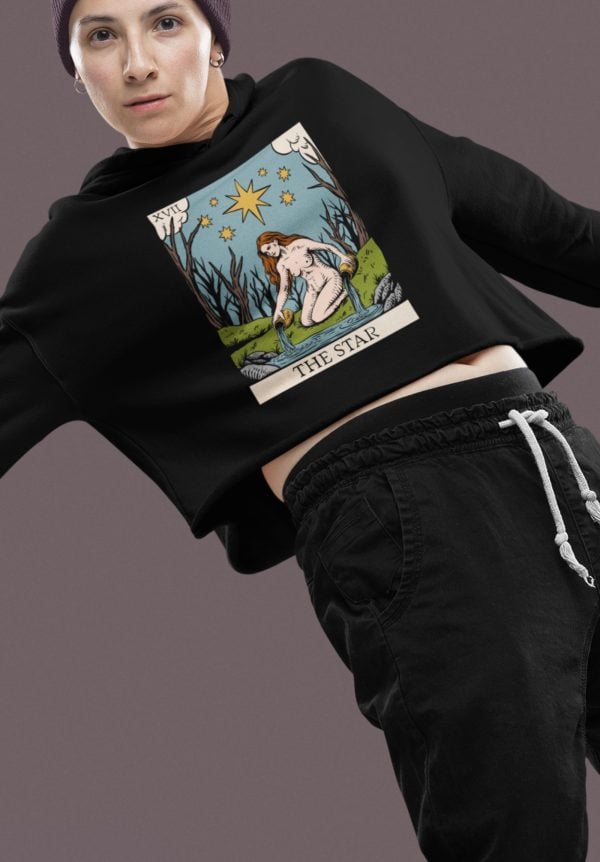 xvii. The Star Tarot Cropped Hoodie - Image 3