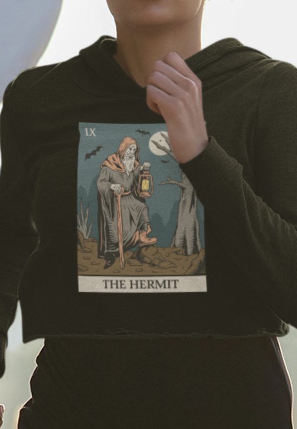 ix. The Hermit Tarot Cropped Hoodie - Image 3