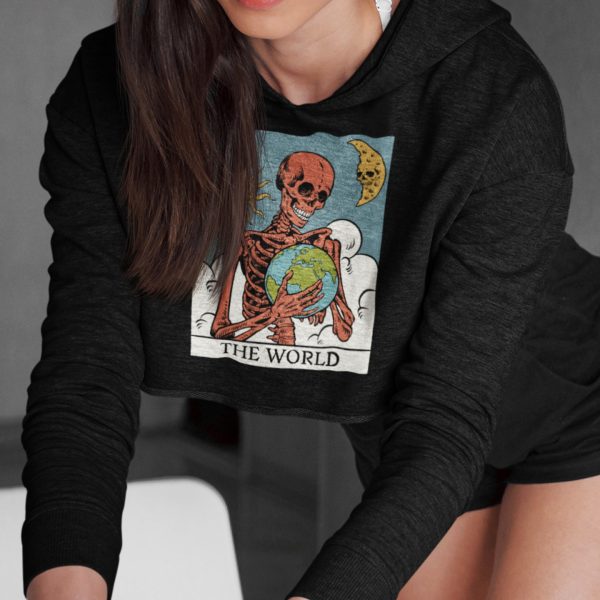 xxi. The World Tarot Cropped Hoodie - Image 4