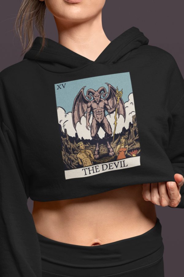 xv. The Devil Tarot Cropped Hoodie - Image 3