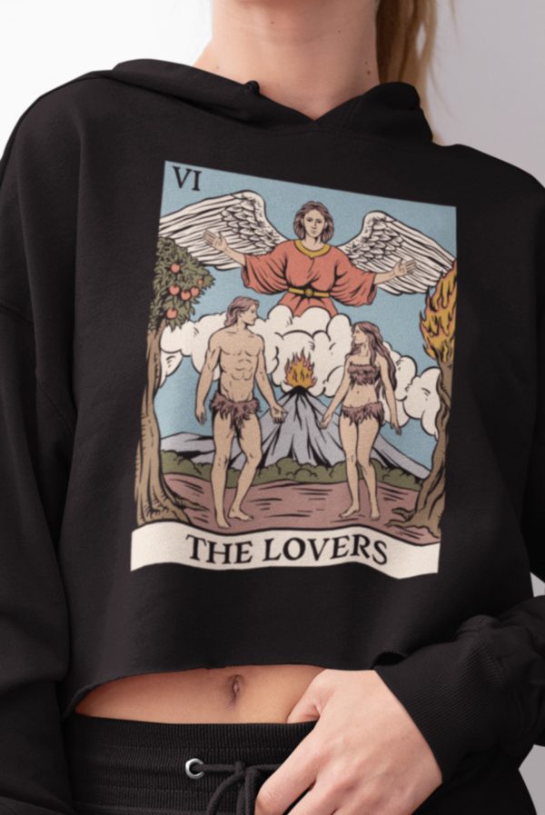 vi. The Lovers Tarot Cropped Hoodie - Image 4