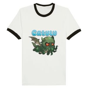 retro kawaii Cthulhu ringer t-shirt