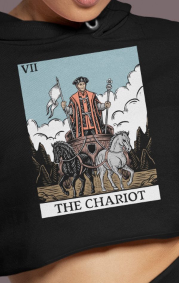 vii. The Chariot Tarot Cropped Hoodie - Image 4