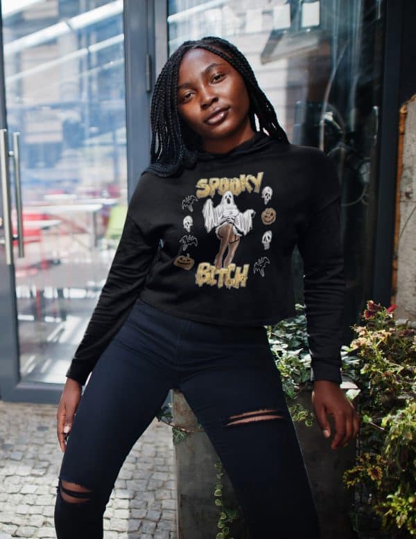 Spooky Bitch Cropped Hoodie - Image 3