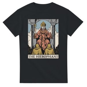The Hierophant tarot t-shirt - black - flat lay