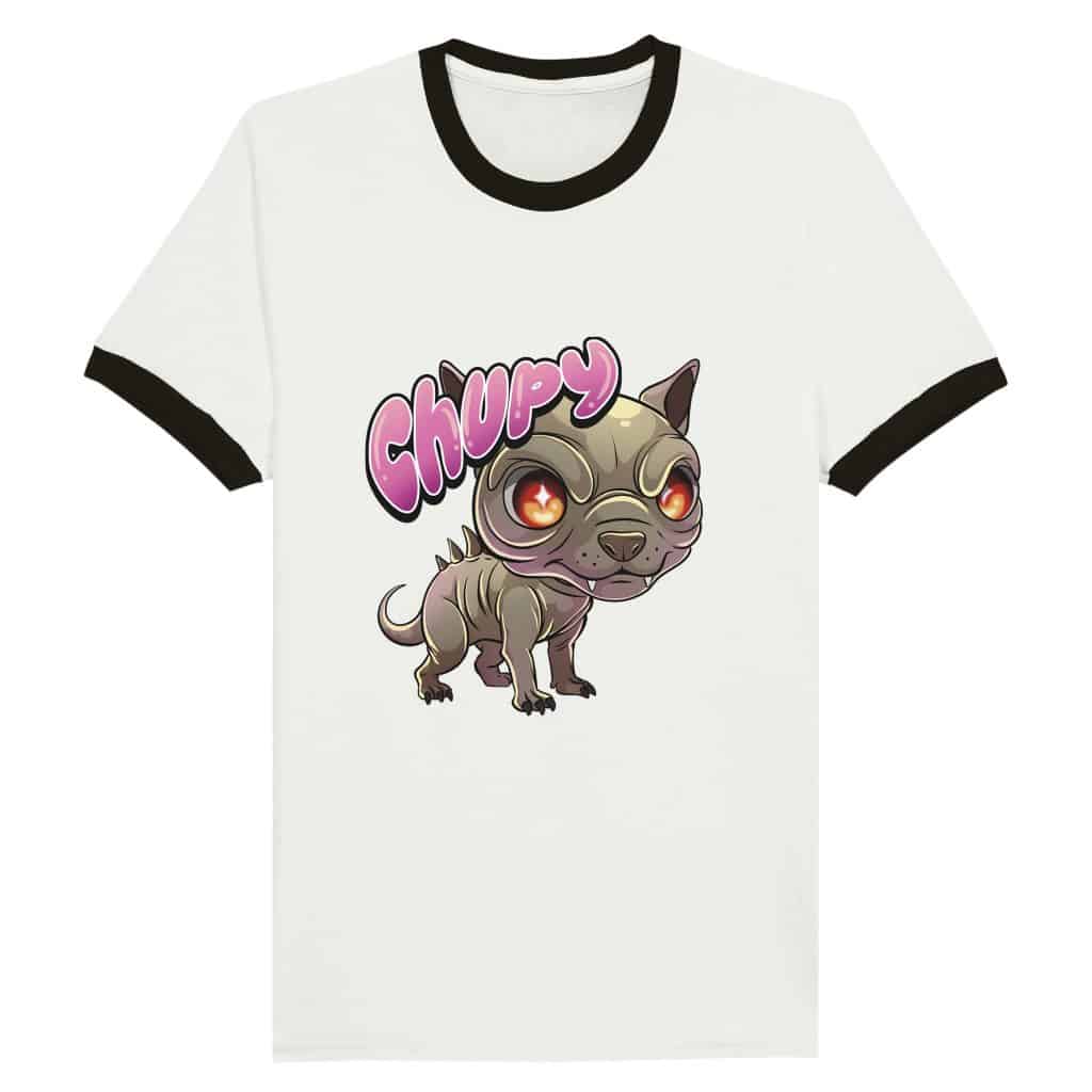 kawaii chupacabra ringer tee with cute chupy design