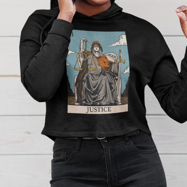 xi. Justice Tarot Cropped Hoodie - Image 3