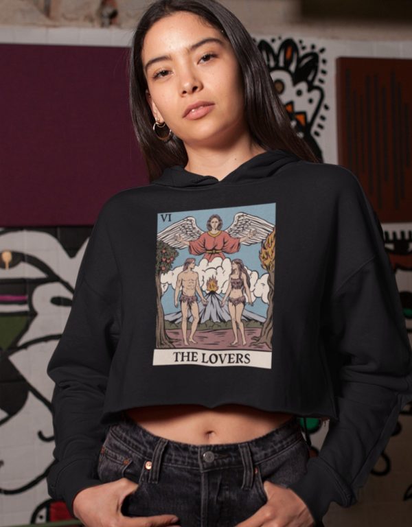 vi. The Lovers Tarot Cropped Hoodie - Image 3