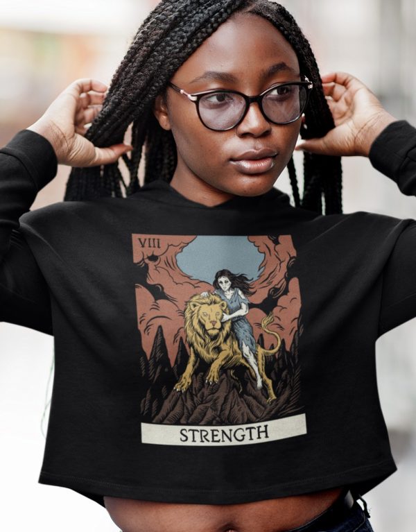 viii. Strength Tarot Cropped Hoodie - Image 3
