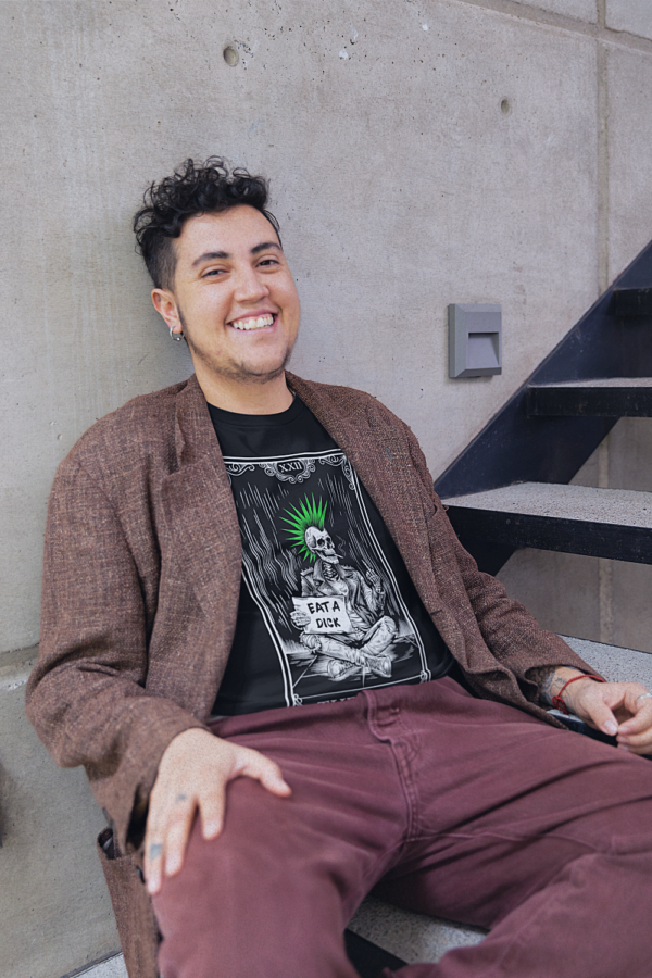 trans man in grunge style outfit with the loser tee