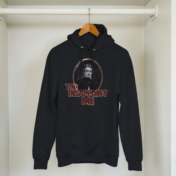 funny john brown political punk hoodie on hanger