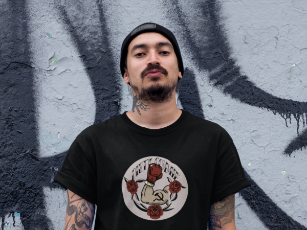 grunge punk in funny dirty commie shirt for leftists