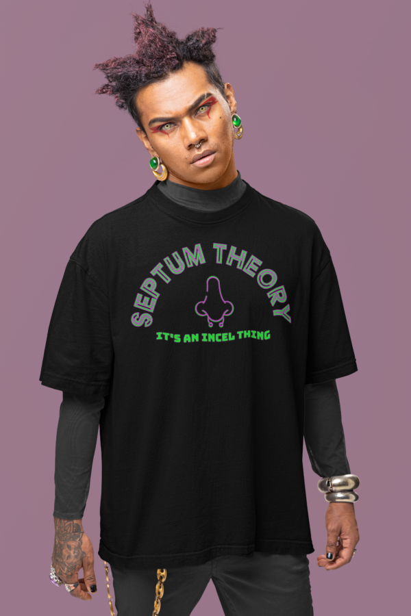 punk person in memecore shirt about septum ring theory